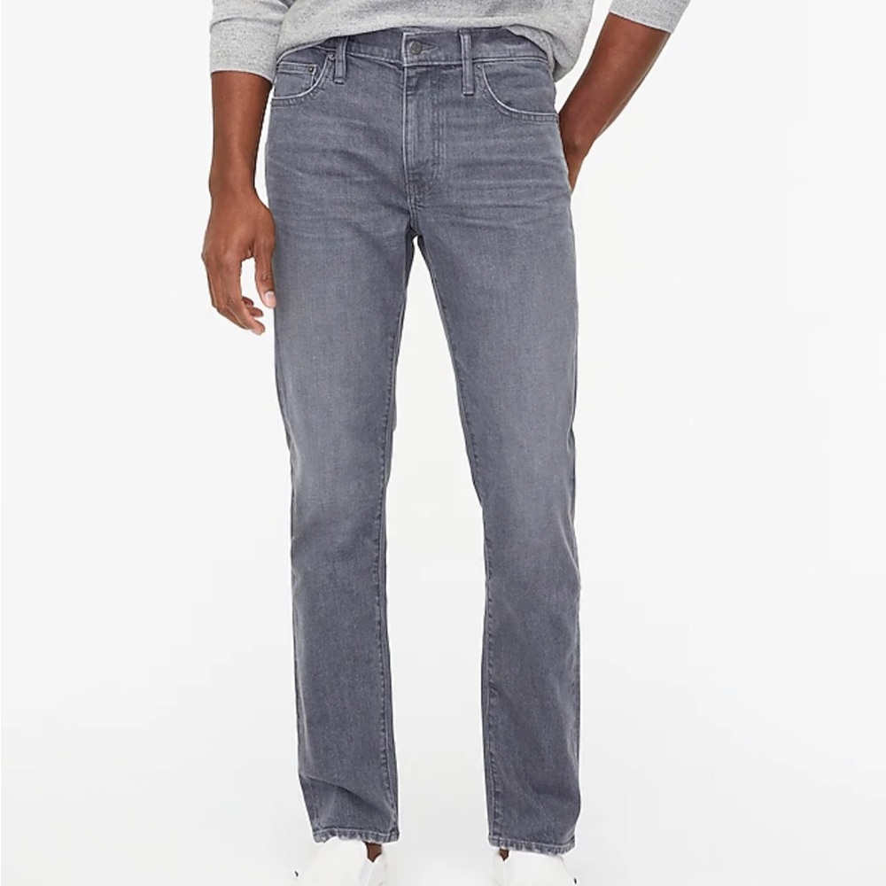 JCREW Factory Straight-fit grey jean in signature flex